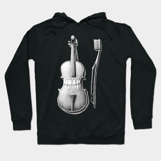 brushing violin Hoodie by RedmerHoekstra